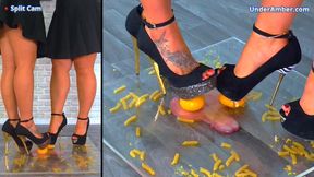 Trample Kitchen 1 - Making Meals Under Our 6 Inch Heels - 185 Split Cam - Goddess Amber - Miss Lucy - Trample Trampling Cock Balls Food Crushing Crush