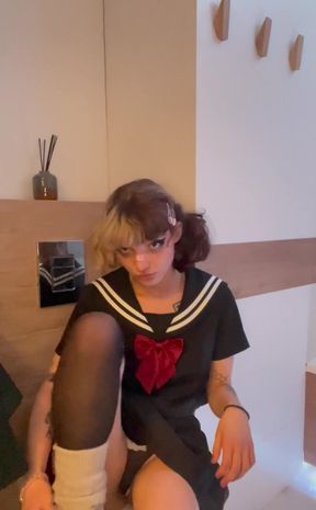 Cute Teen in Uniform Short Video