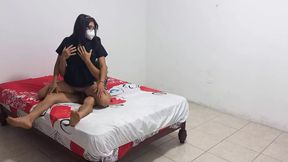 STEPMOTHER COMES FROM WORK AND NOTICES THAT HER HUSBAND IS NOT HOME. SHE FUCKS WITH HER STEPSON