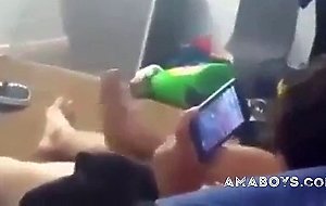 Watch my friend cumming while he's watching porn