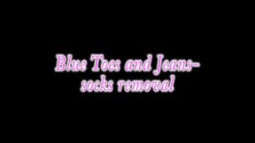 Blue Toes and Jeans- socks removal