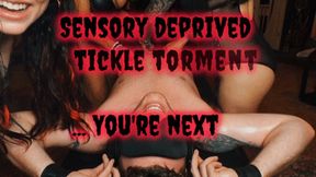Tickle Torment-Sensory Deprived, 3 Ladies, One man with No sight, No Sound, Tied Down, Laughing