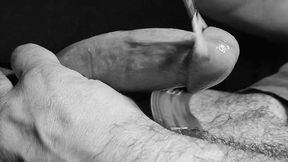 Edging with a paint brush.