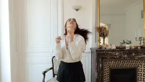 Hot redhead amateur wife takes a creampie and gives sloppy blowjob