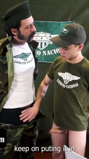 Latin Army Catches Private Playing With a Dildo &amp; Fucks Him With a Bigger One   Clip 2
