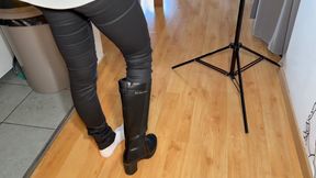 FBI Agent Lola Bound with Duct Tape & OTM Gag – White Socks Captive in Hotel Suite