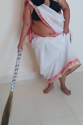 Indian Maid Fucked by Owner While Sweeping House