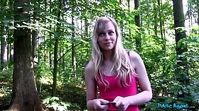 Public agent - sexy blonda milks nuts after outdoor casting