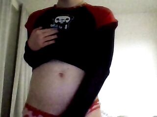 Alternative hotty plays with her hard penis