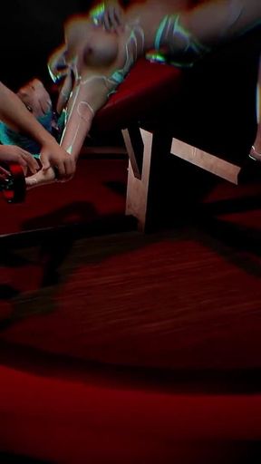 Blue Sex Robot in a BDSM Sex Show Challenge