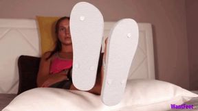 White Flip Flops Tease - HD MP4