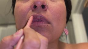 Lust in Glossy Lips with Deep Loud Burps Up Close