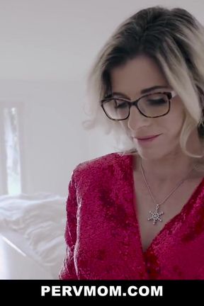 Waking up to step mom Cory Chase blowjob on christmas