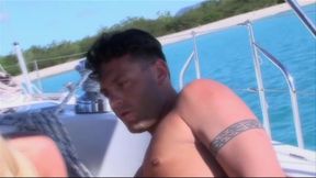 Hot babes playing with their boyfriends on a cruise