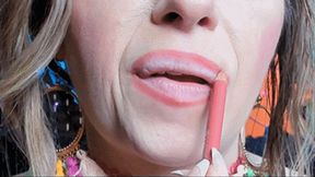 Red Lipstick Blowing Bubbles (HD) WMV