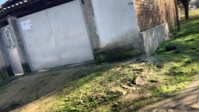 Walking naked at sunny day