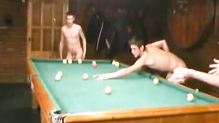 Russian Soldiers Play Pool in Nude