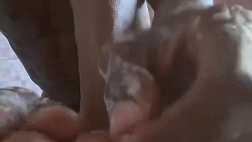 Hot shower dry off and cleaning my toes