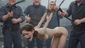 Stowaway Skinny Slave Broken at Sea - Upside Down Bound Whipped & Face Fucked