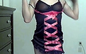 Teasing Crossdresser Shows Off Small Cock