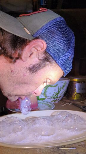 Making Lot's of Bubbles with a Huge Pile of Saliva