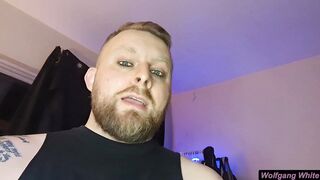 Kinky dude with blue eyes can't resist your cumload while you're wearing headphones