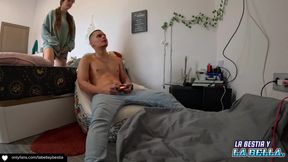 I Don't Let My Stepbrother Play and Convince Him to Play with My Hot Pussy for His Cock.