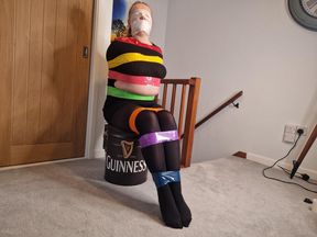 Rainbow Tape Bound with Durapore Wrap Gag and Blindfold