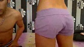 My cute Romanian girlfriend will show you her tits on webcam