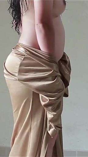 Indonesian Tobrut Girl Wearing a Sexy Satin Robe While Having Sex