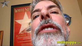 The giant daddy Richard Lennox is so disgusting with nuts stuck on his teeth