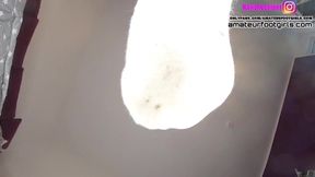 Gigantic girl flashes stinky sweaty socks shoes insoles feet destroyed