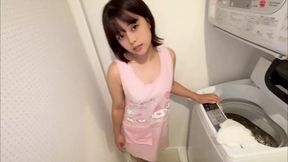 When I told my wife who was doing laundry that I wanted to do it on the spot, she gave me a in front of the washing machine and let me insert my into her a lot.