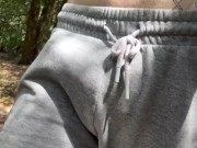 Pissing in the woods, stroking and spitting on my BWC | Fit hung twink * Risky*