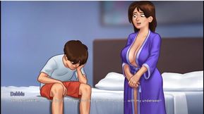 Summertime Saga - Gameplay - Roleplay - Debbie Scene - Kissing and Exposing Her Boobs