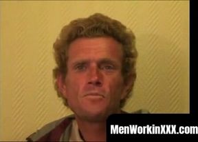 MenWorkinXXX.com - Mature dude strokes his massive cock while smoking a cigar and cum