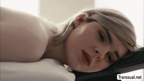 Busty shemale masseuse throats and analed her shemale client