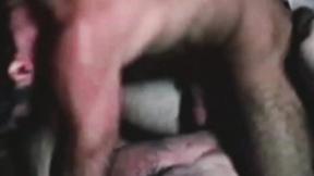 ”Muscular retro babe Rory have a mesmerizing sex session with mature dudes”