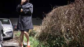 Shemale in transparentem body mit sexy higheels