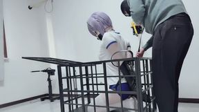 Cute little Kigger cage bondage