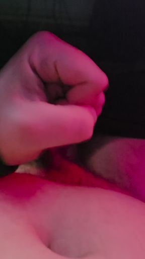 Tranny jerks off her cock