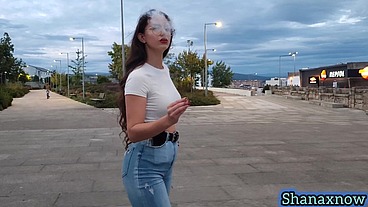 SHANAXNOW SMOKING FETISH BIG ASS WALKING IN TIGHT JEANS