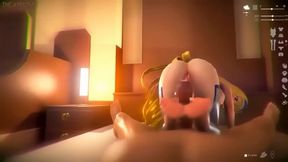 Redhead Devil's Mistress Rides Dildo Till Ass Pops Milk in Anime Glory Orgasm Fantasia