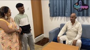 The stepson got married and brought his wife home, then he had sex in front of his stepfather and the stepfather watched it all.