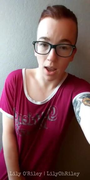 Fit Redhead Rubs Her Big Clit and Cums Hard Before Her Shower