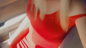 Trans person rubbing genitals in public