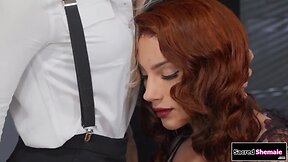 Trans thief ariel demure barebacked by an officer in a trio