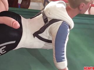 Animated blond with large bazookas, Cassie Cage got screwed from the back, during the time that sucking ramrod