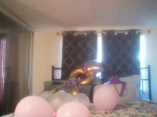 Balloon Popping mother I'd like to fuck Gets Excited Whilst Popping Balloons and Gets Exposed and Plays Around