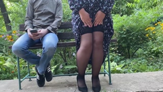 My lustful mother-in-law put on stockings for me
